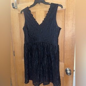 ASOS Curve short black lace dress, size 16